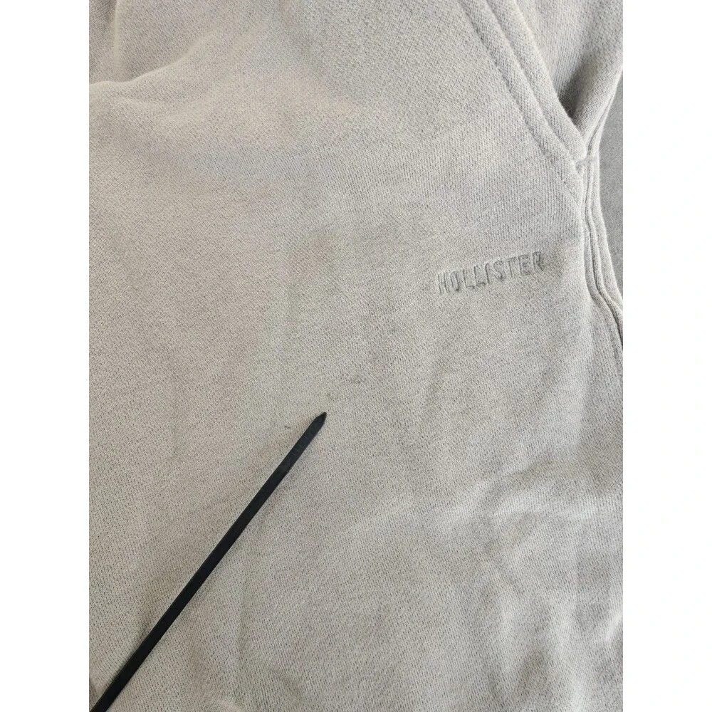 Hollister Relaxed Jogger Sweatpants Mens Medium Gray Fleece Lined Zip Pocket